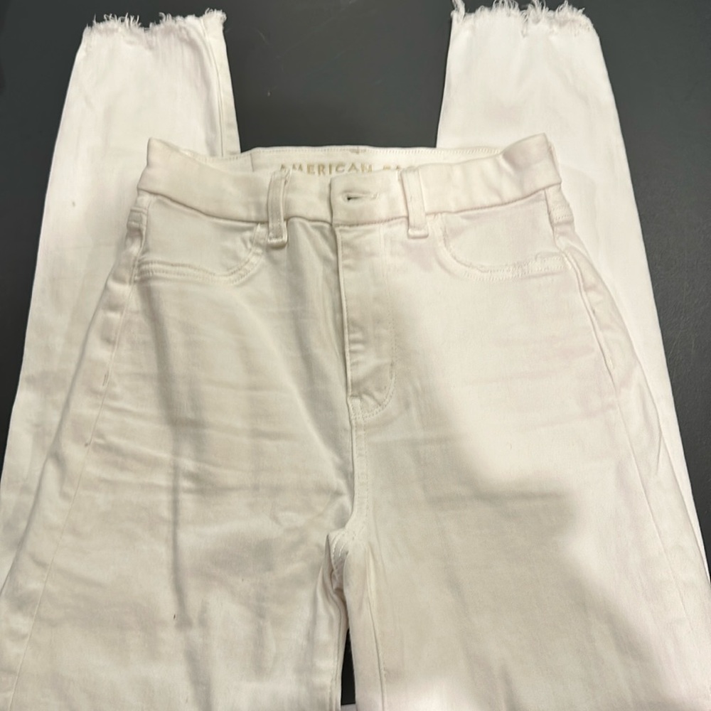 Next level stretch, white skinny jeans